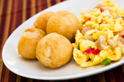 Ackee and fried dumplings.  https://www.wocdetox.com/about-me.html